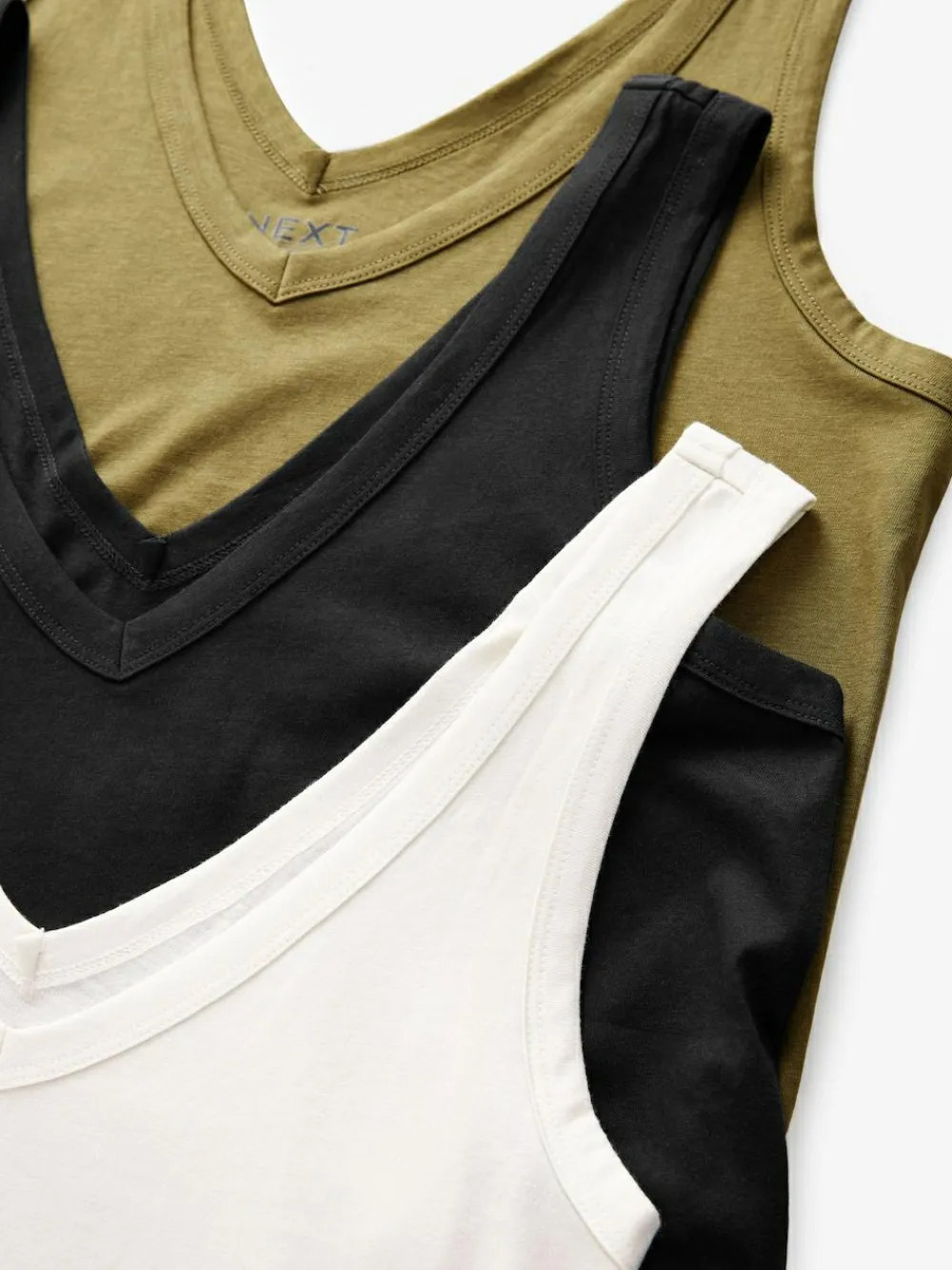 Hot Next Modal Slouch Vests 3 Pack White/Black/Grey Marl