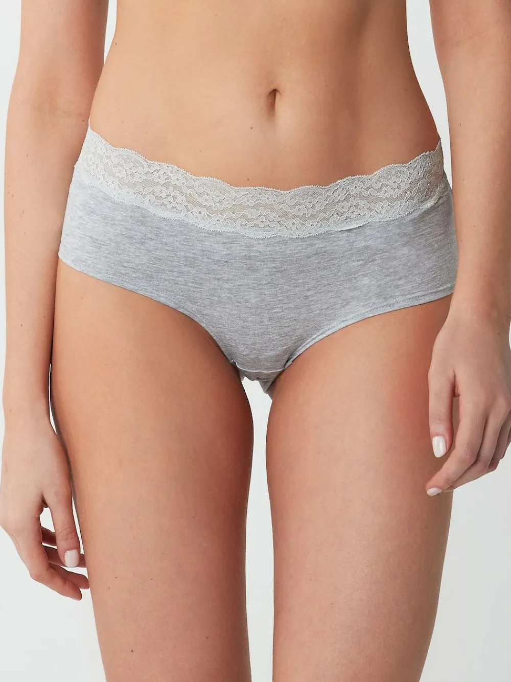 Best Next Midi Cotton Lace Knickers 4 Pack White/Black/Grey