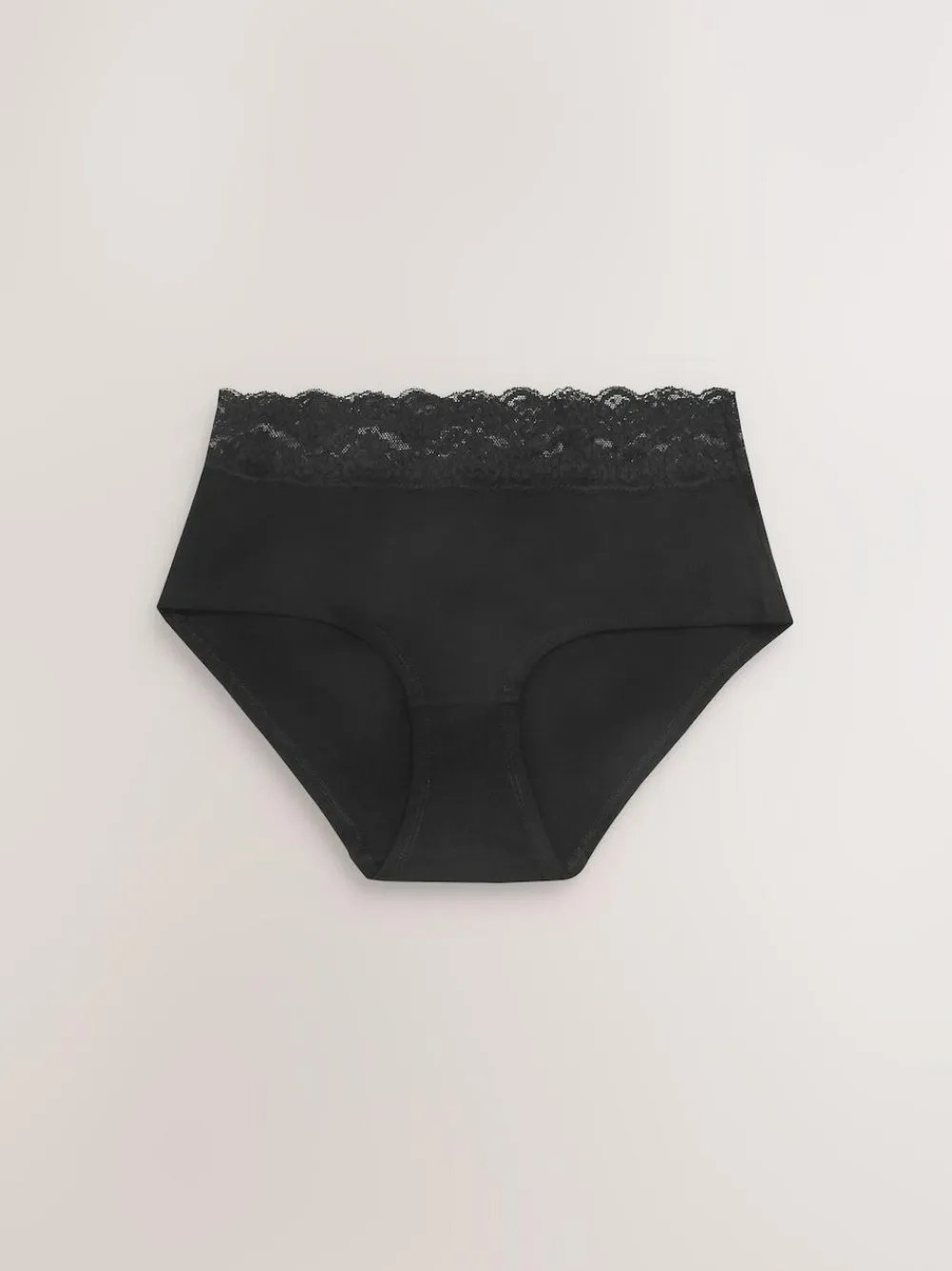 Best Next Midi Cotton Lace Knickers 4 Pack White/Black/Grey