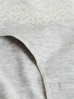 Hot Next White/Black/Grey Short Cotton Lace Knickers 4 Pack