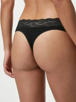 Next White/Black/Grey Thong Cotton Lace Knickers 4 Pack^Women All Lingerie|Panties