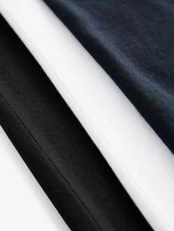 Next White/Black/Navy Relaxed Fit Heavyweight T-Shirts 3 Pack^ Tops & T-Shirts