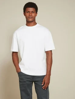 Next White/Black/Navy Relaxed Fit Heavyweight T-Shirts 3 Pack^ Tops & T-Shirts