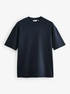 Next White/Black/Navy Relaxed Fit Heavyweight T-Shirts 3 Pack^ Tops & T-Shirts