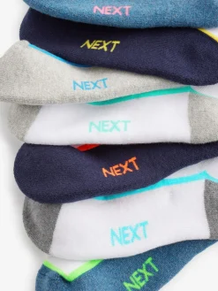 Next White/Blue Cushioned Footbed Trainer Socks 7 Pack^BOY Socks & Tights|Socks & Tights