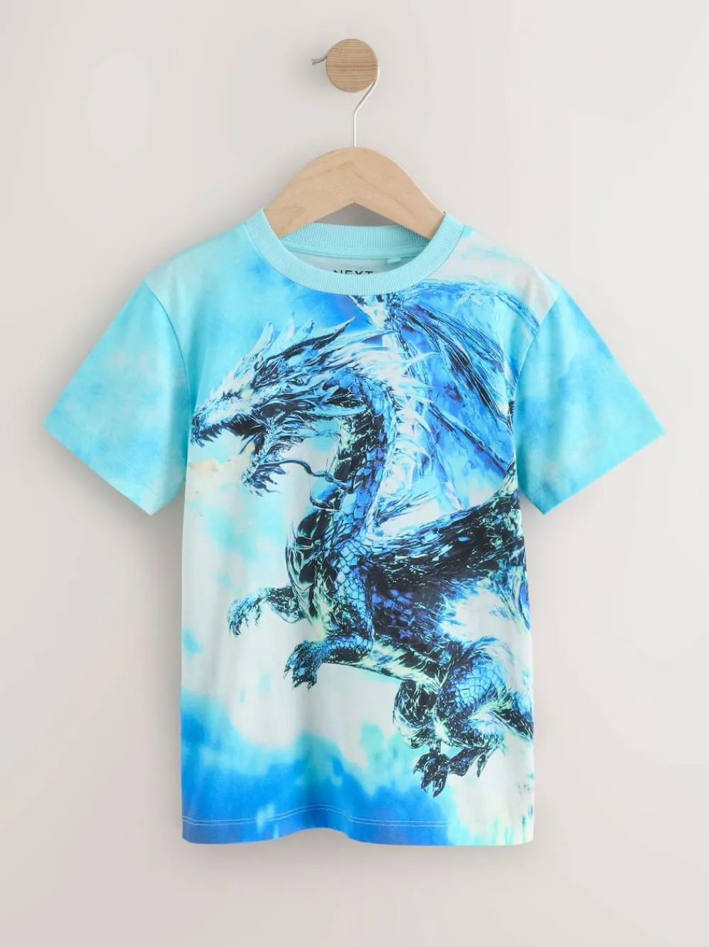 Clearance Next White/Blue Dragon Regular Fit Short Sleeve All-Over Print T-Shirt (3-16yrs)
