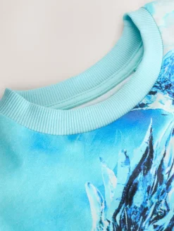 Clearance Next White/Blue Dragon Regular Fit Short Sleeve All-Over Print T-Shirt (3-16yrs)