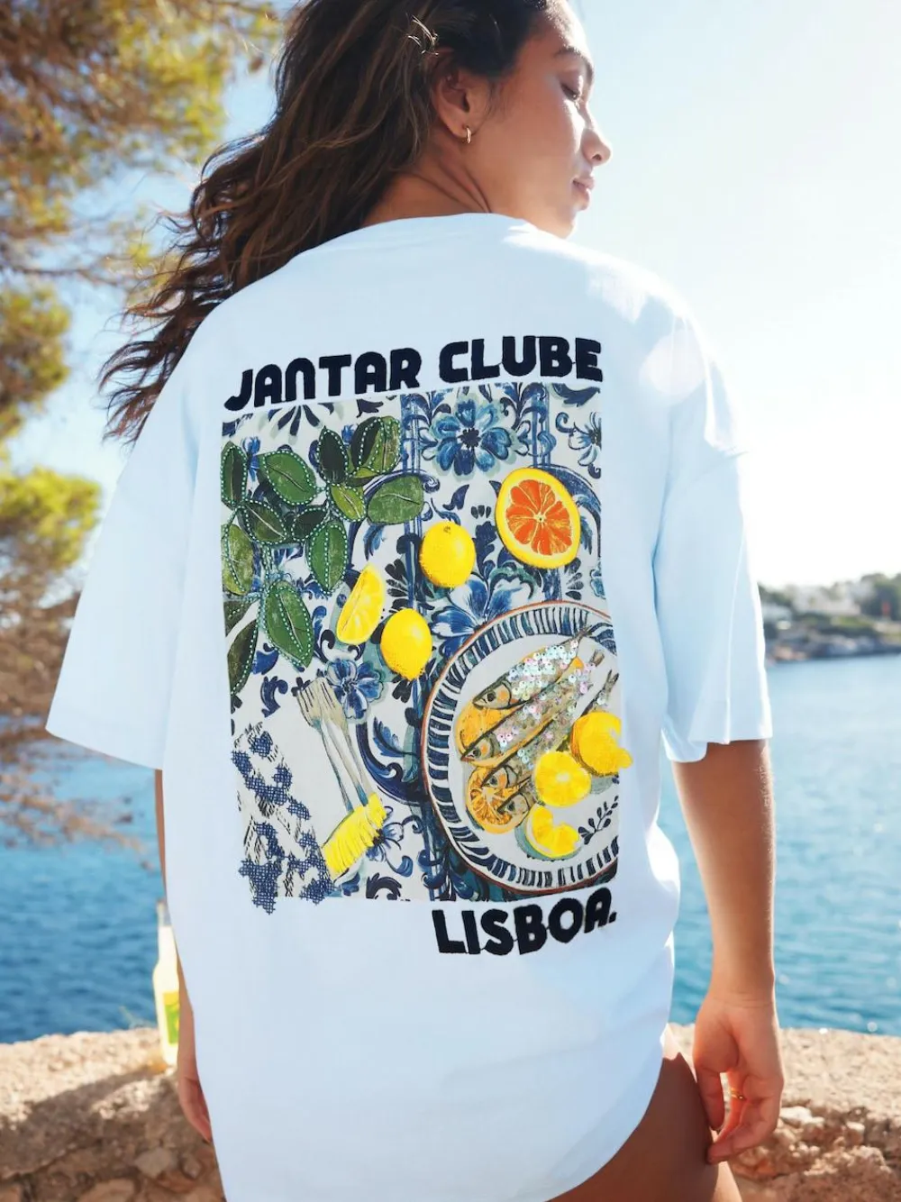 Next White/Blue Graphic Print Beach T-Shirt^Women Tops & T-Shirts