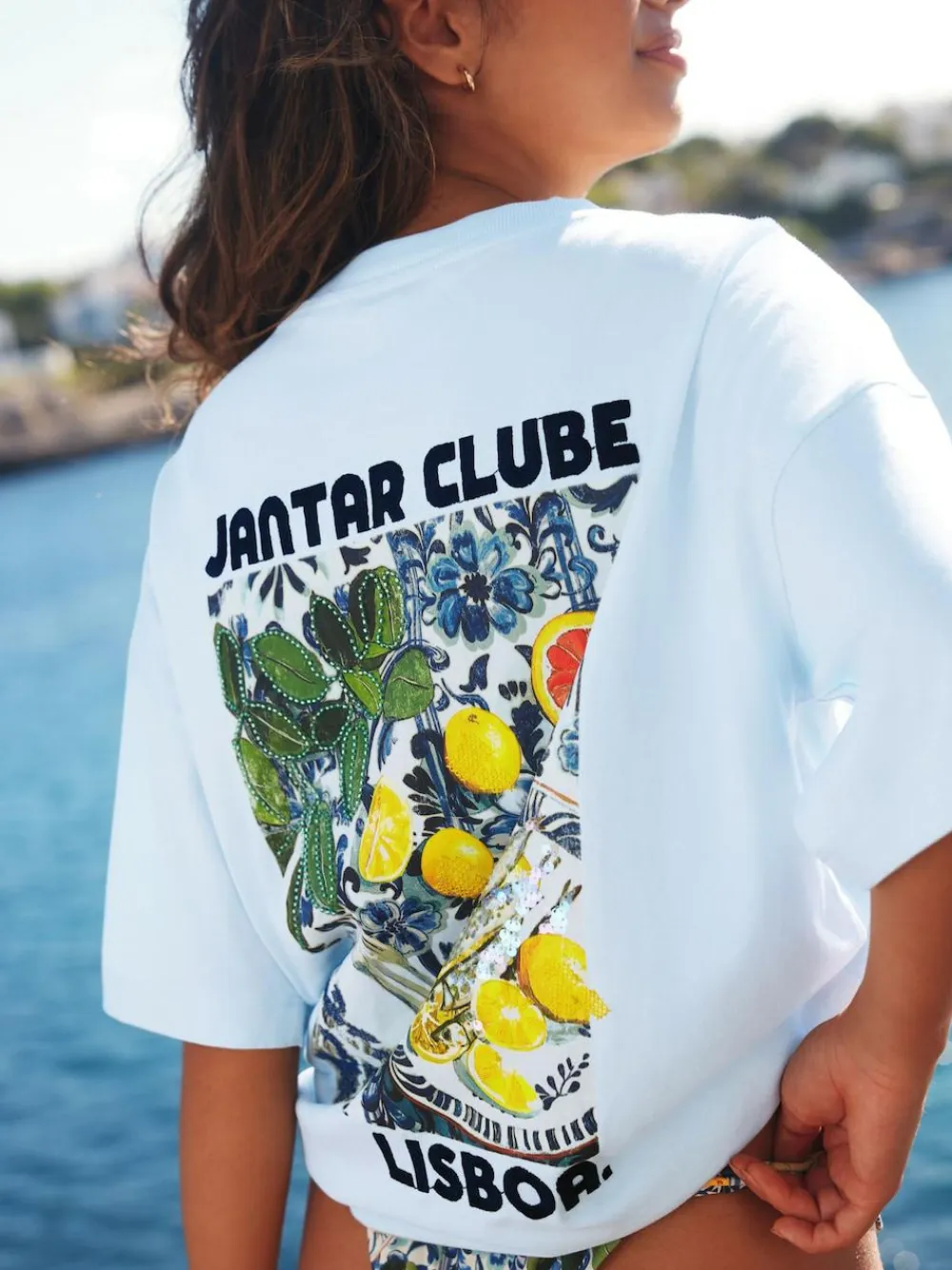 Next White/Blue Graphic Print Beach T-Shirt^Women Tops & T-Shirts