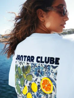 Next White/Blue Graphic Print Beach T-Shirt^Women Tops & T-Shirts