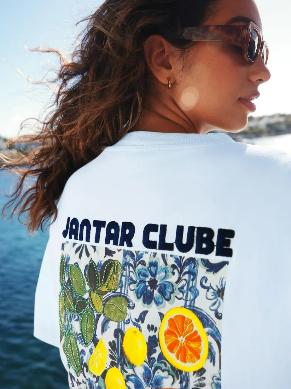 Next White/Blue Graphic Print Beach T-Shirt^Women Tops & T-Shirts