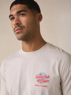 Hot Next Graphic Short Sleeve Jersey Pyjamas Set White/Blue