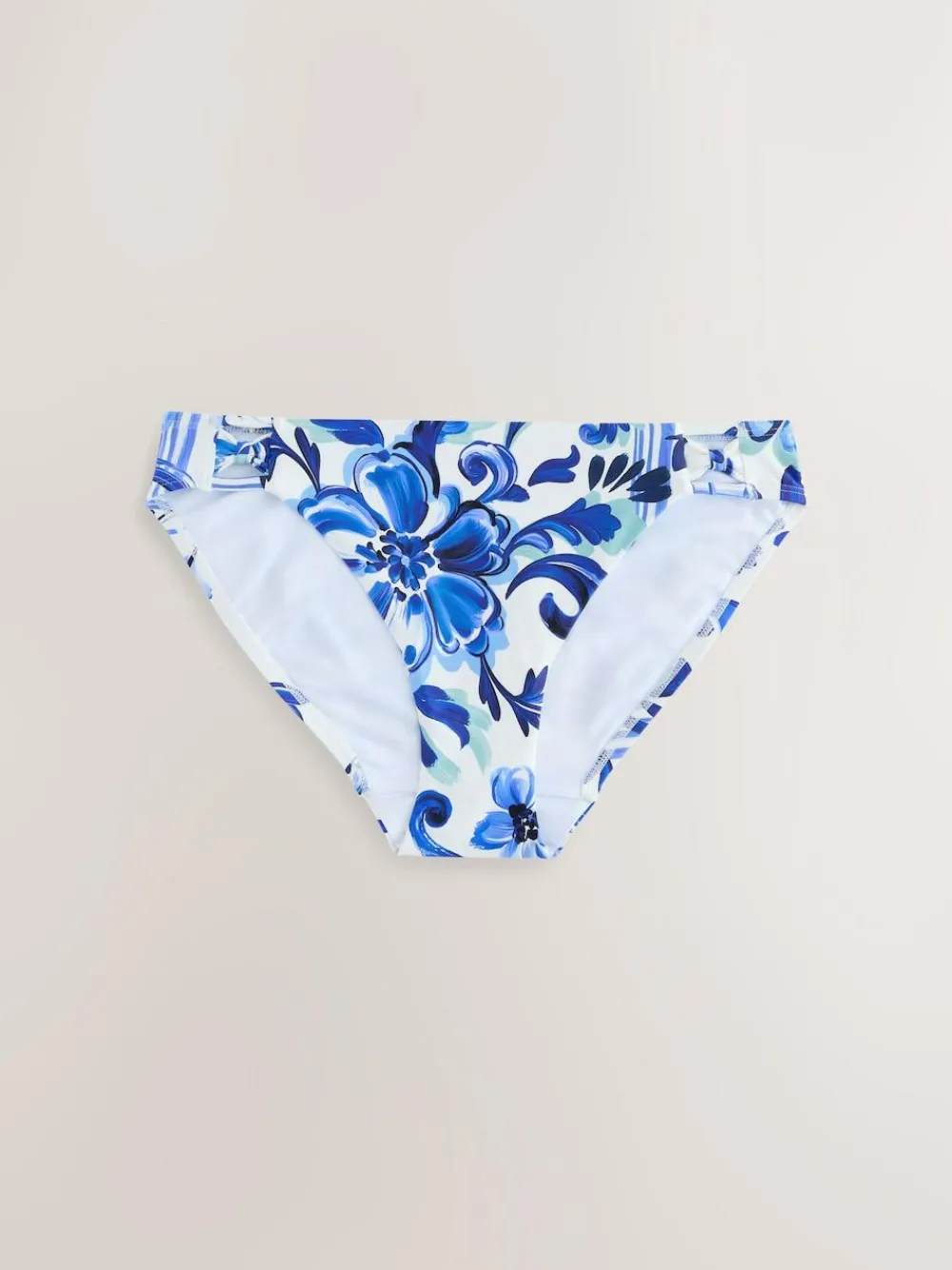 Clearance Next White/Blue Porcelain High Leg Bikini Bottoms
