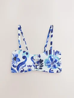 Sale Next White/Blue Porcelain Non Wired Bandeau Bikini Top