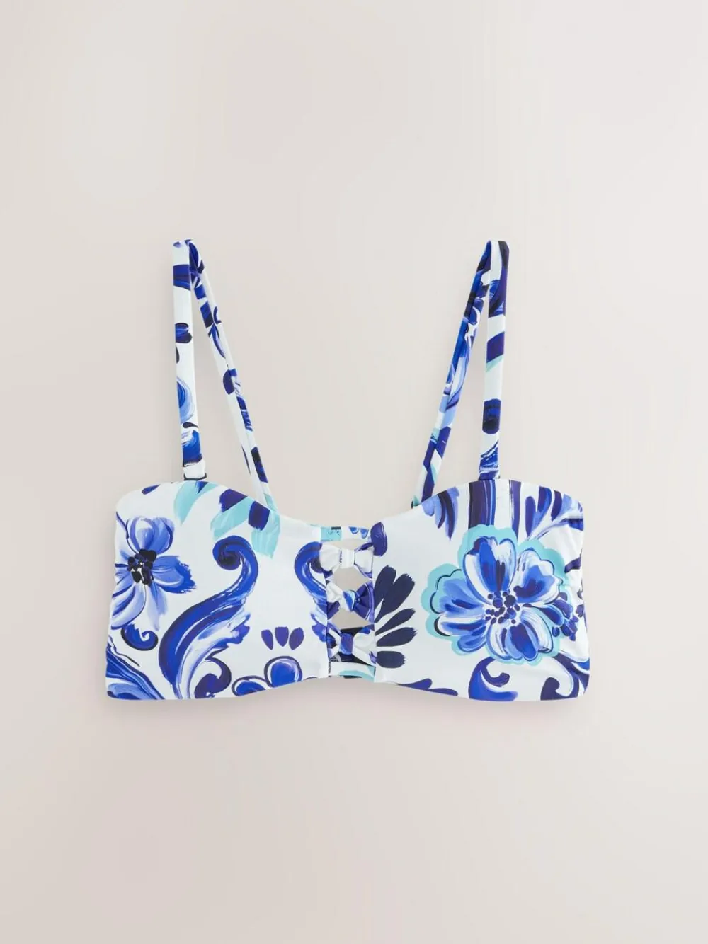 Sale Next White/Blue Porcelain Non Wired Bandeau Bikini Top
