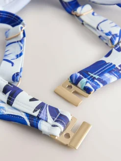 Next White/Blue Porcelain Shaping Padded Wired Bikini Top^Women Swimwear