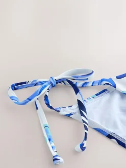 Online Next Tie Side Bikini Bottoms White/Blue Porcelain