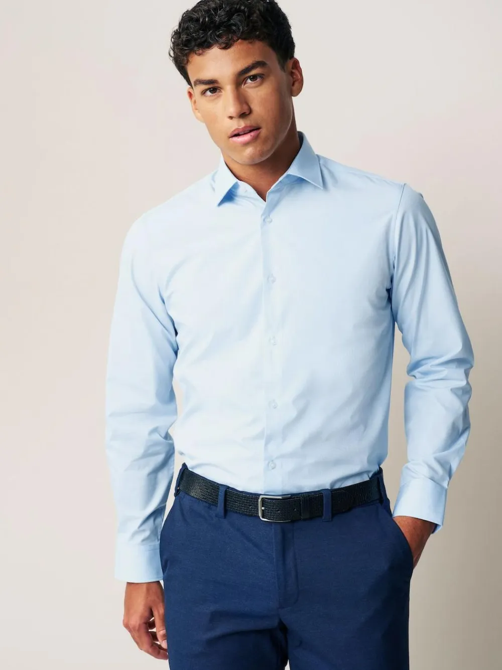 Next Regular Fit Easy Care Long Sleeve Single Cuff Smart Shirts 2 Pack^ Shirts