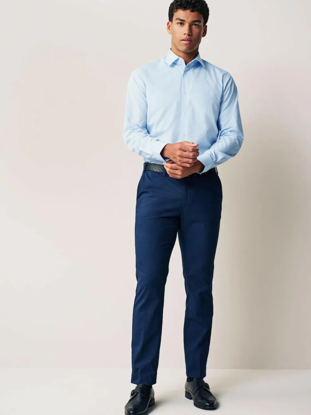 Next Regular Fit Easy Care Long Sleeve Single Cuff Smart Shirts 2 Pack^ Shirts