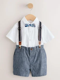 Next Shirt Shorts Braces & Bow Tie Set (3mths-9yrs)^BOY Occasionwear