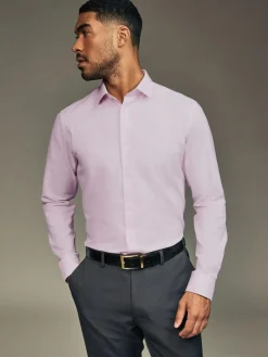 Next Slim Fit Easy Care Textured Single Cuff Smart Shirts 3 Pack^ Shirts