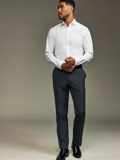 Next Slim Fit Easy Care Textured Single Cuff Smart Shirts 3 Pack^ Shirts