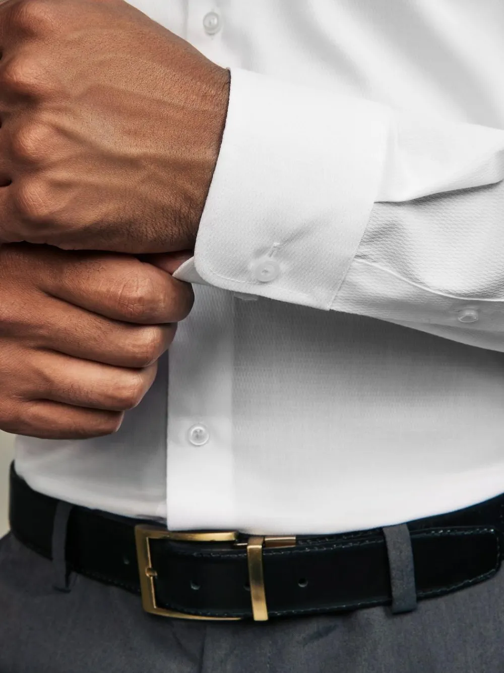 Next Slim Fit Easy Care Textured Single Cuff Smart Shirts 3 Pack^ Shirts