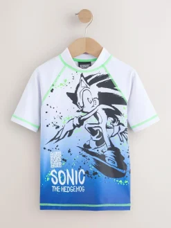 Discount Next White/Blue Sonic Rash Vest (3-16yrs)