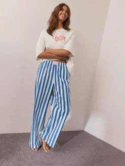 Next White/Blue Stripe Blondie Short Sleeve Pyjamas^Women Pyjamas