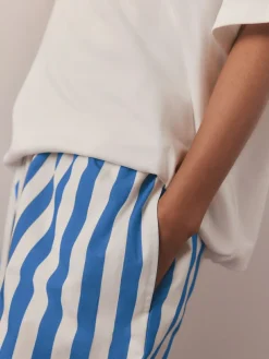 Next White/Blue Stripe Blondie Short Sleeve Pyjamas^Women Pyjamas