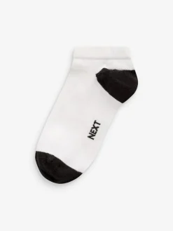 Next White/Blue/Grey Heel And Toe Cotton Rich Trainer Socks 7 Pack