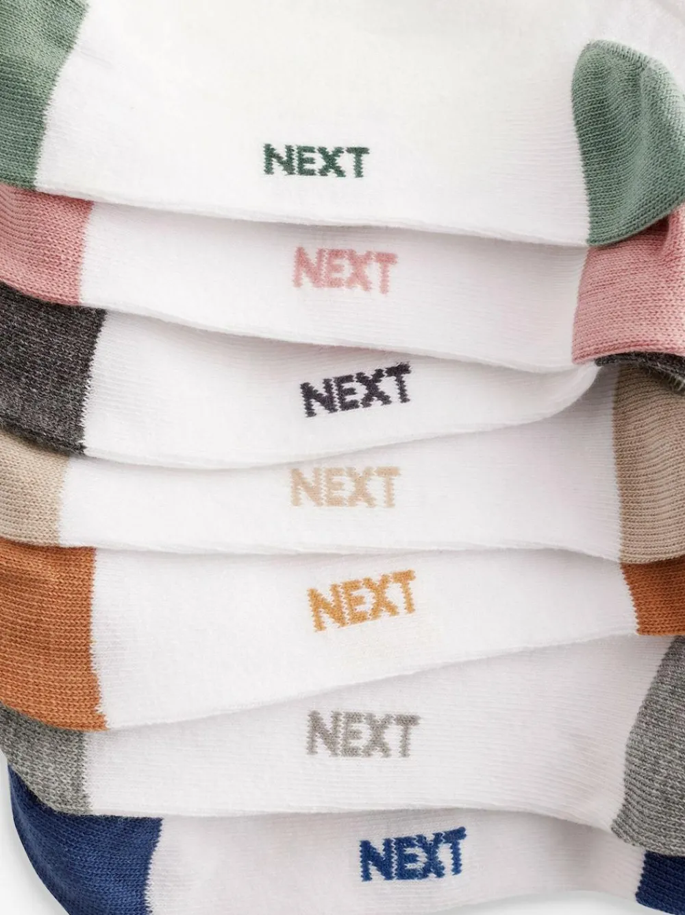 Best Next White/Bright Heel and Toe Cotton Rich Trainer Socks 7 Pack