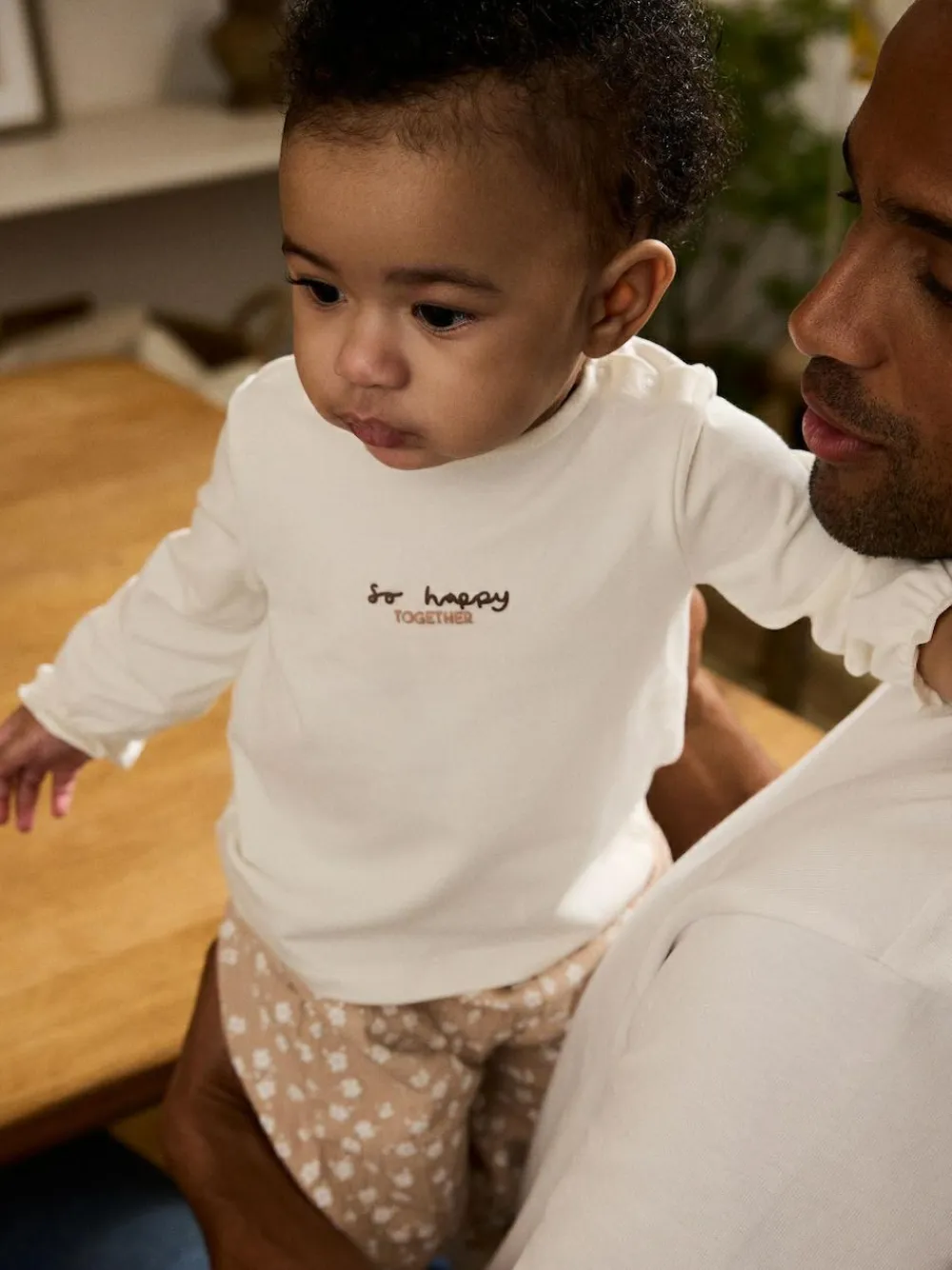 Next White/Brown Baby Long Sleeve Top and Trousers Set 2 Piece (0mths-2yrs)^ Tops|Cosy Club