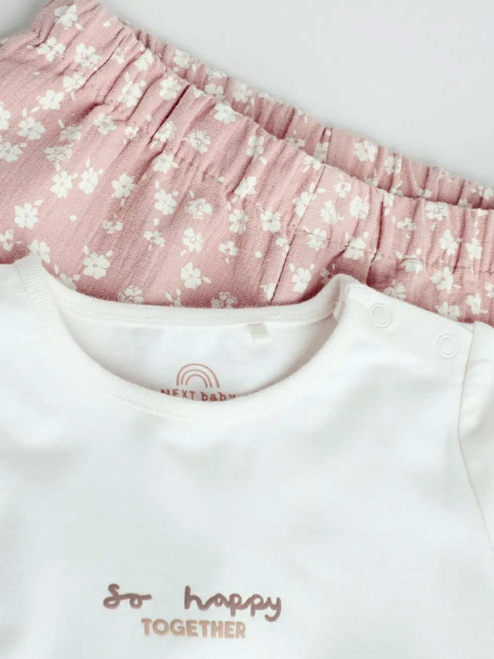 Next White/Brown Baby Long Sleeve Top and Trousers Set 2 Piece (0mths-2yrs)^ Tops|Cosy Club