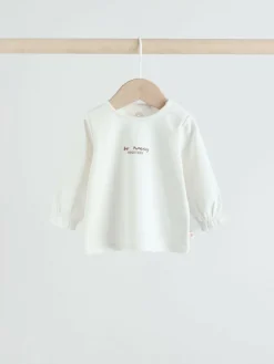 Next White/Brown Baby Long Sleeve Top and Trousers Set 2 Piece (0mths-2yrs)^ Tops|Cosy Club