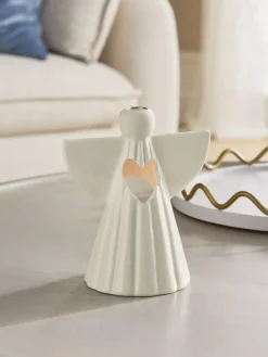 Next White/Gold Ceramic Angel Tea Light Holder^ Candle Holders & Lanterns