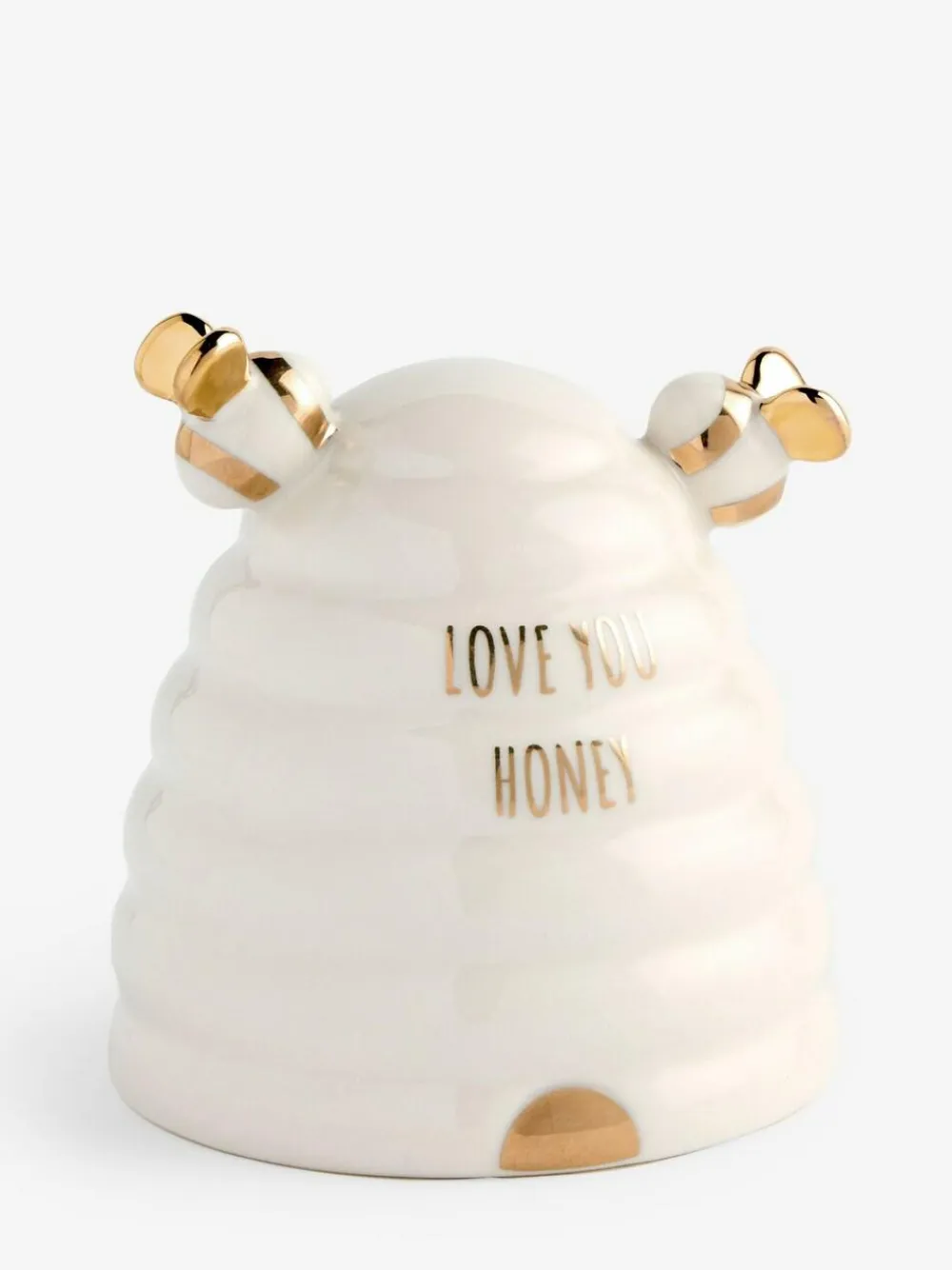 New Next White/Gold Ceramic Beehive Slogan Ornament