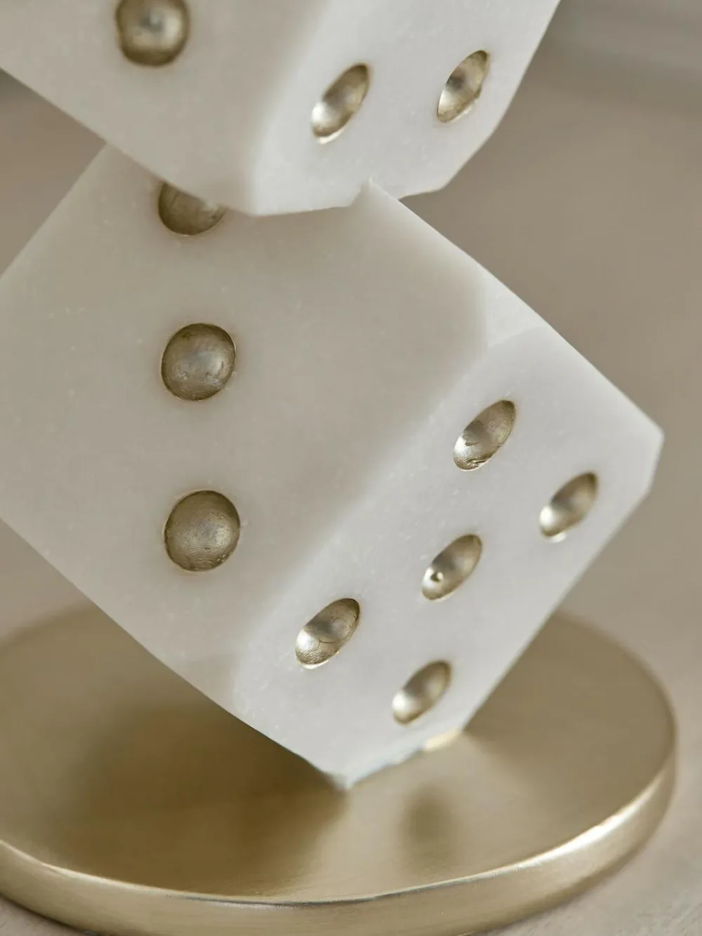 Best Next White/Gold Dice Ornament