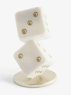 Best Next White/Gold Dice Ornament