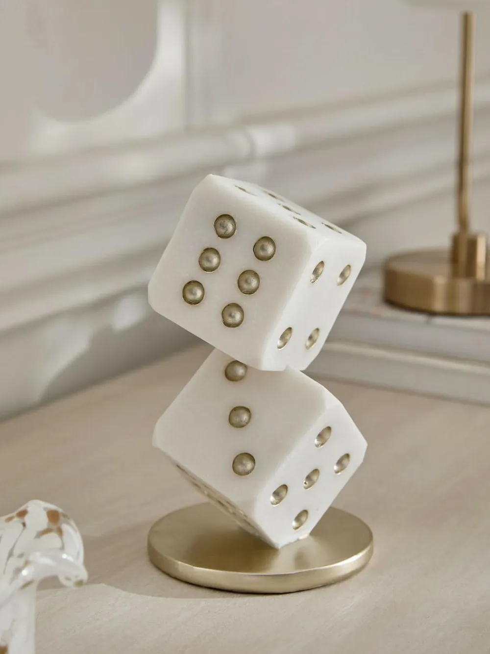 Best Next White/Gold Dice Ornament