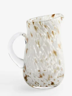 New Next White/Gold Jug Confetti Glass Flower Vase