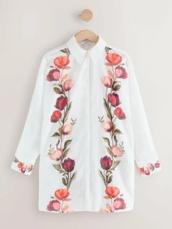 Next White/Green Beach Cover-Up Shirt