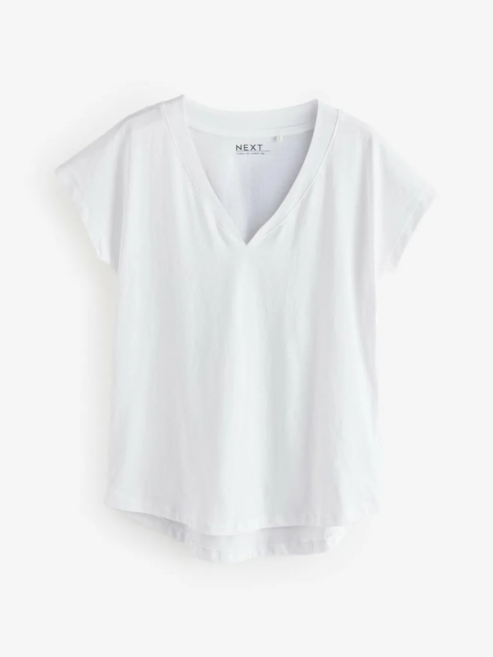 Next White/Grey/Khaki/Rust/Brown V-Neck Cap Sleeve 100% Cotton T-Shirts 5 Pack^Women Nightwear|Tops & T-Shirts