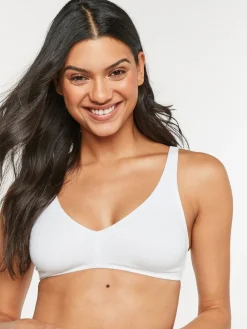 Outlet Next Non Pad Non Wire Cotton Blend Ultimate Comfort Bras 3 Pack White/Navy Blue/Pink