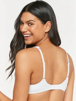 Outlet Next Non Pad Non Wire Cotton Blend Ultimate Comfort Bras 3 Pack White/Navy Blue/Pink