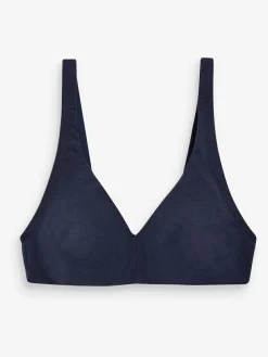 Outlet Next Non Pad Non Wire Cotton Blend Ultimate Comfort Bras 3 Pack White/Navy Blue/Pink