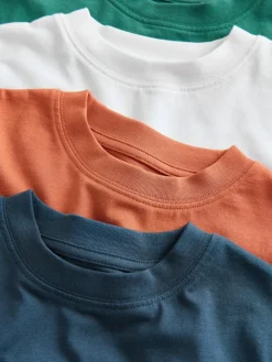Discount Next White/Navy/Green/Orange Relaxed Fit Short Sleeves T-Shirts 4 Pack (3-16yrs)