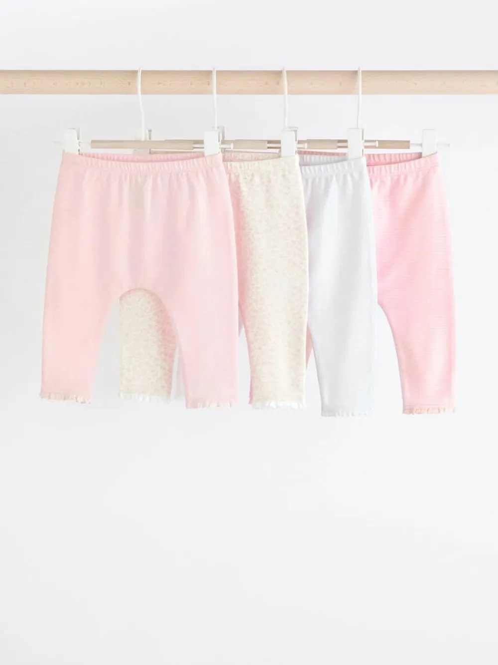 Next White/Pink Baby Leggings 4 Pack (0mths-2yrs)^ Pants & Leggings|Pants & Leggings