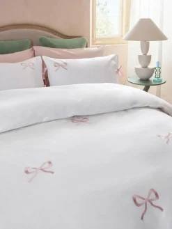 Next Bow Embroidered Duvet Cover and Pillowcase Set^ Bedsets & Duvet Covers