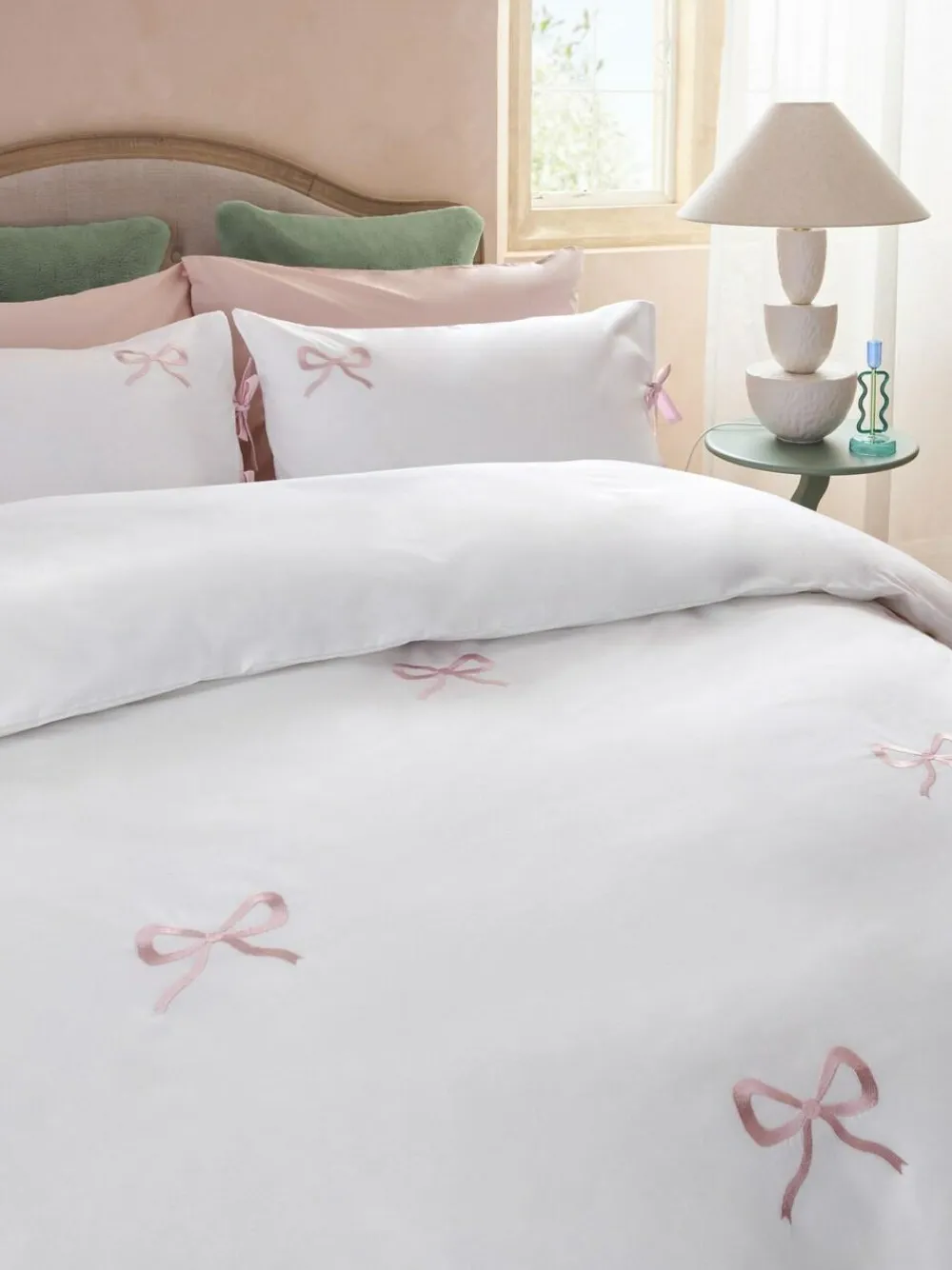 Next Bow Embroidered Duvet Cover and Pillowcase Set^ Bedsets & Duvet Covers